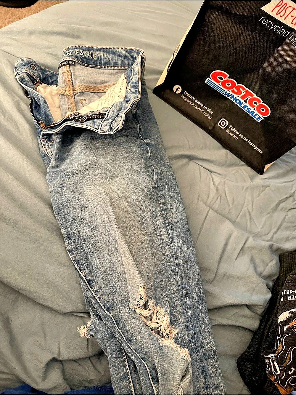 American Eagle Denim Distressed Blue Skinny Jeans